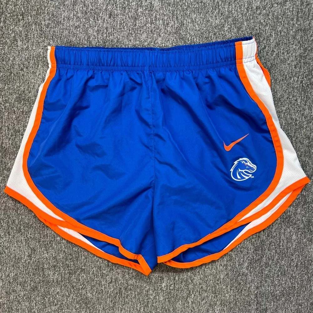 Nike Dri Fit Running Shorts Boise State Broncos Blue Orange Womens Size S